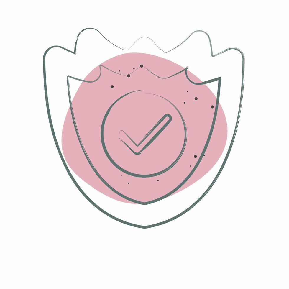 Icon Amoned Shield. related to Military symbol. Color Spot Style. design editable vector