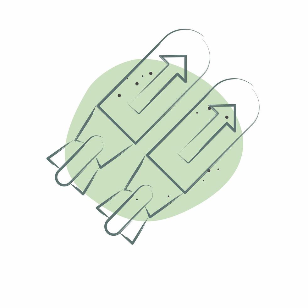 Icon Missile. related to Military symbol. Color Spot Style. design editable 1 vector