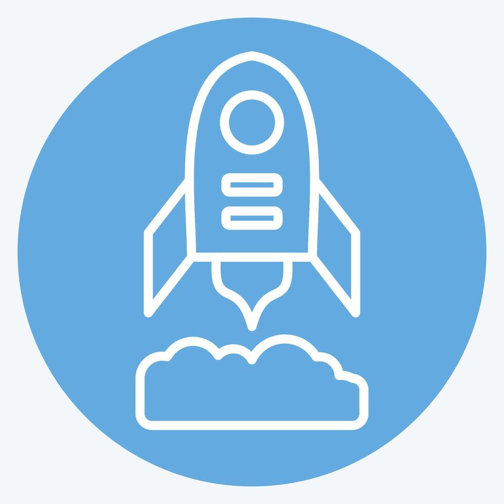 Icon Rocket Flying. related to Military symbol. blue eyes style. design editable vector