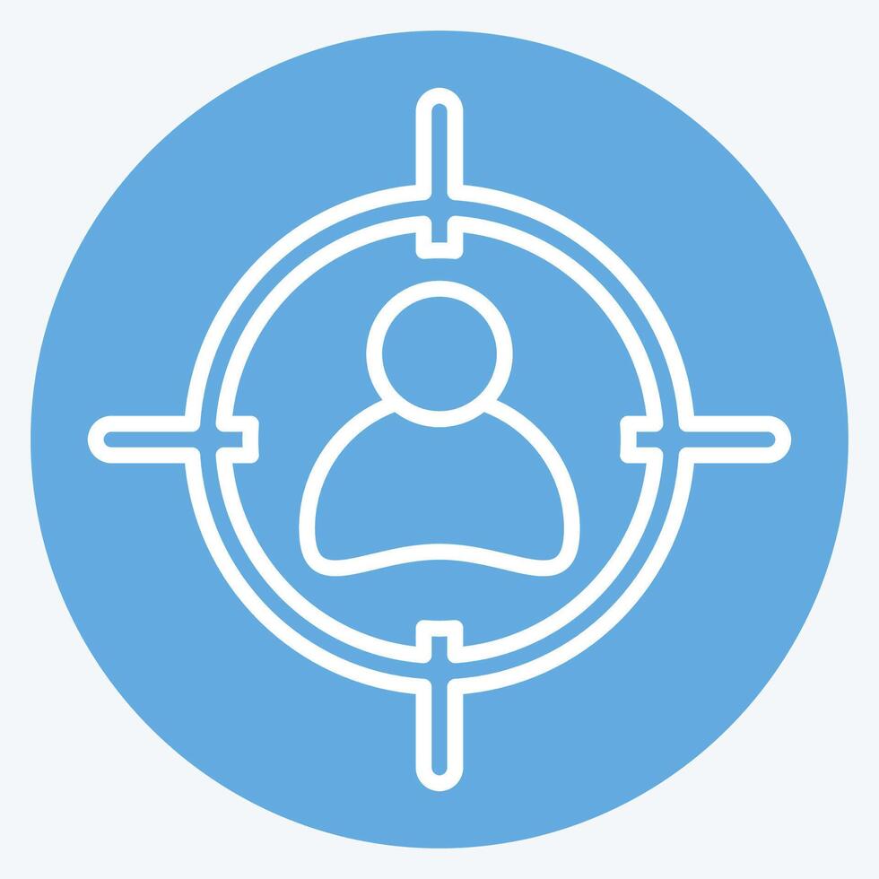 Icon Target. related to Military symbol. blue eyes style. design editable vector