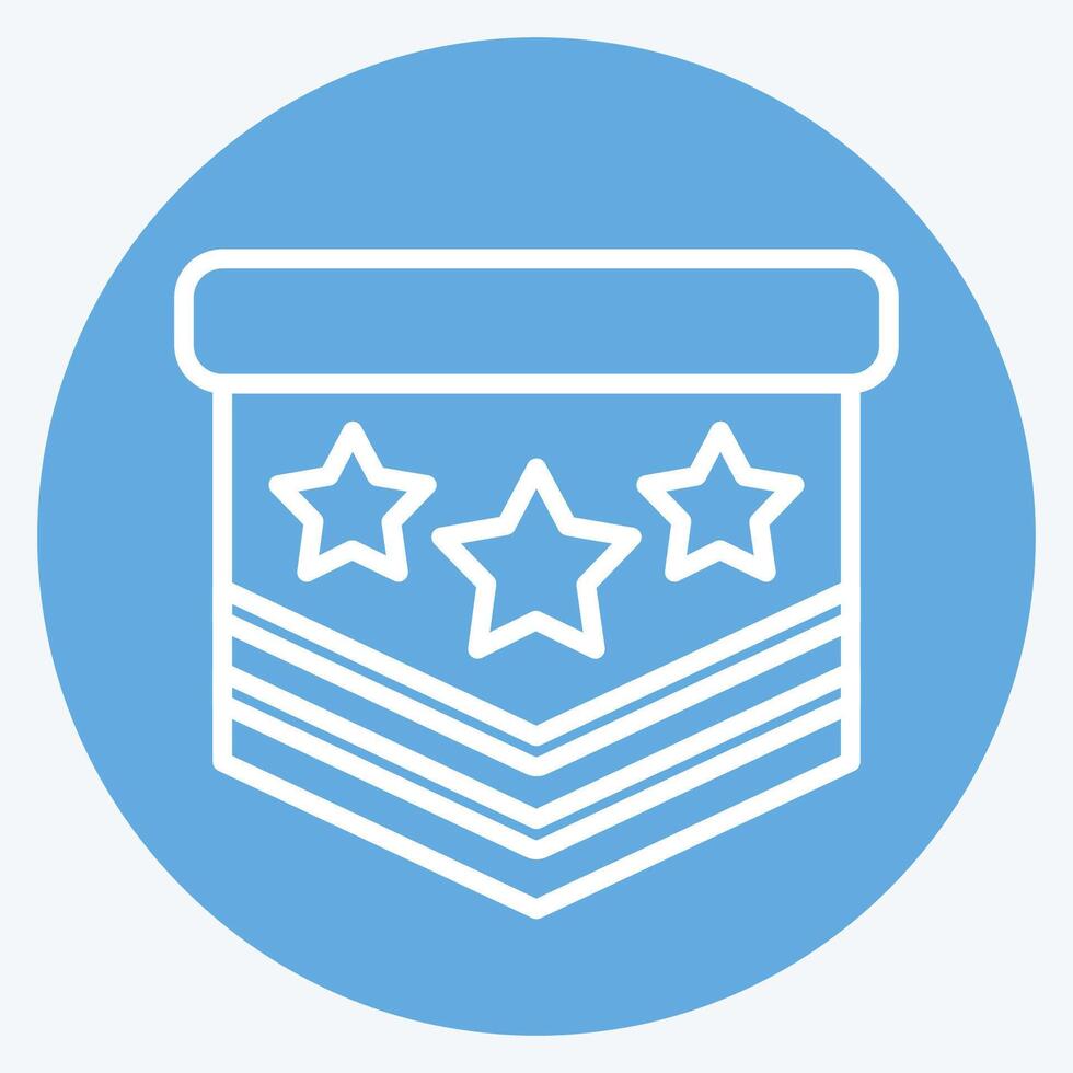 Icon Millitary Emblem. related to Military symbol. blue eyes style. design editable vector