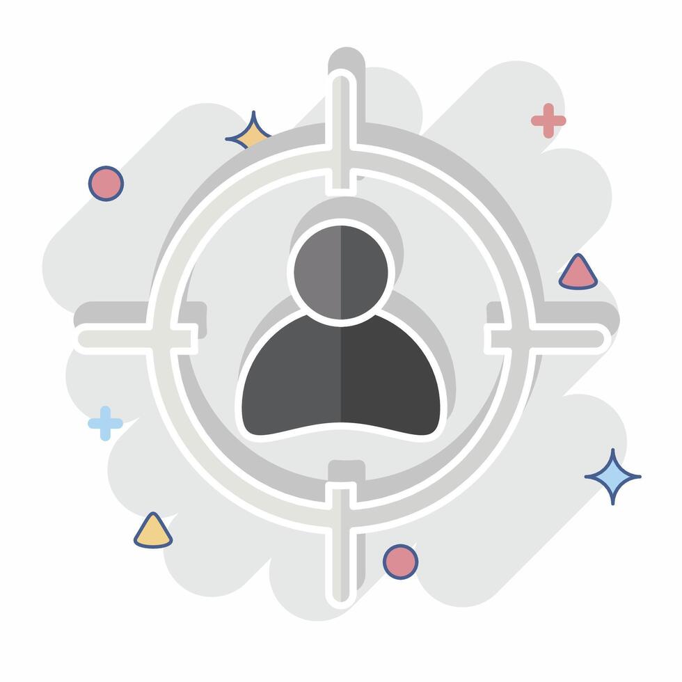 Icon Target. related to Military symbol. comic style. design editable vector
