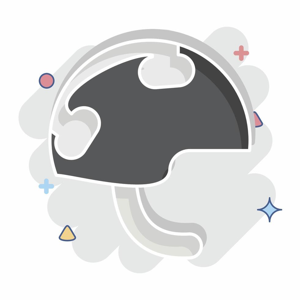 Icon Millitary Helmet. related to Military symbol. comic style. design editable vector