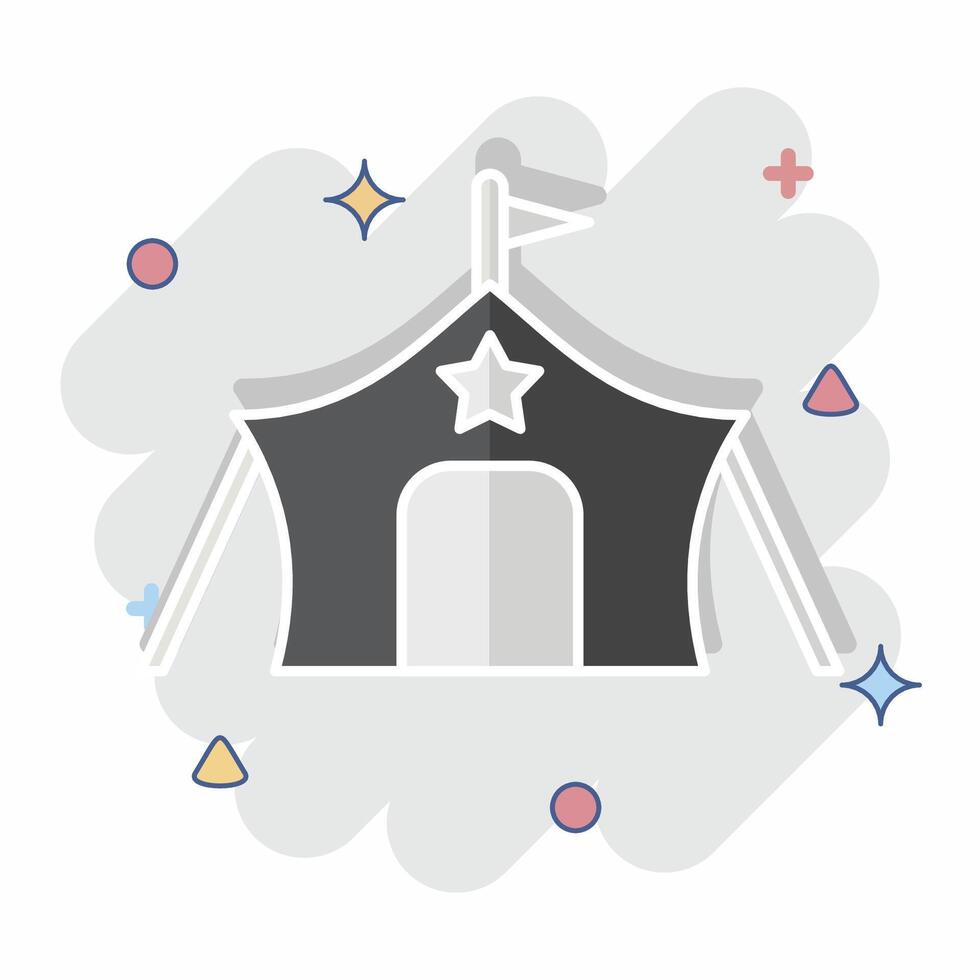Icon Millitary Tant. related to Military symbol. comic style. design editable vector