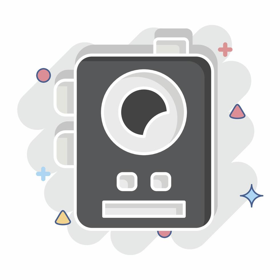 Icon Millitary Radio. related to Military symbol. comic style. design editable vector