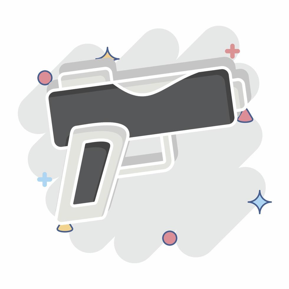 Icon Gun. related to Military symbol. comic style. design editable vector