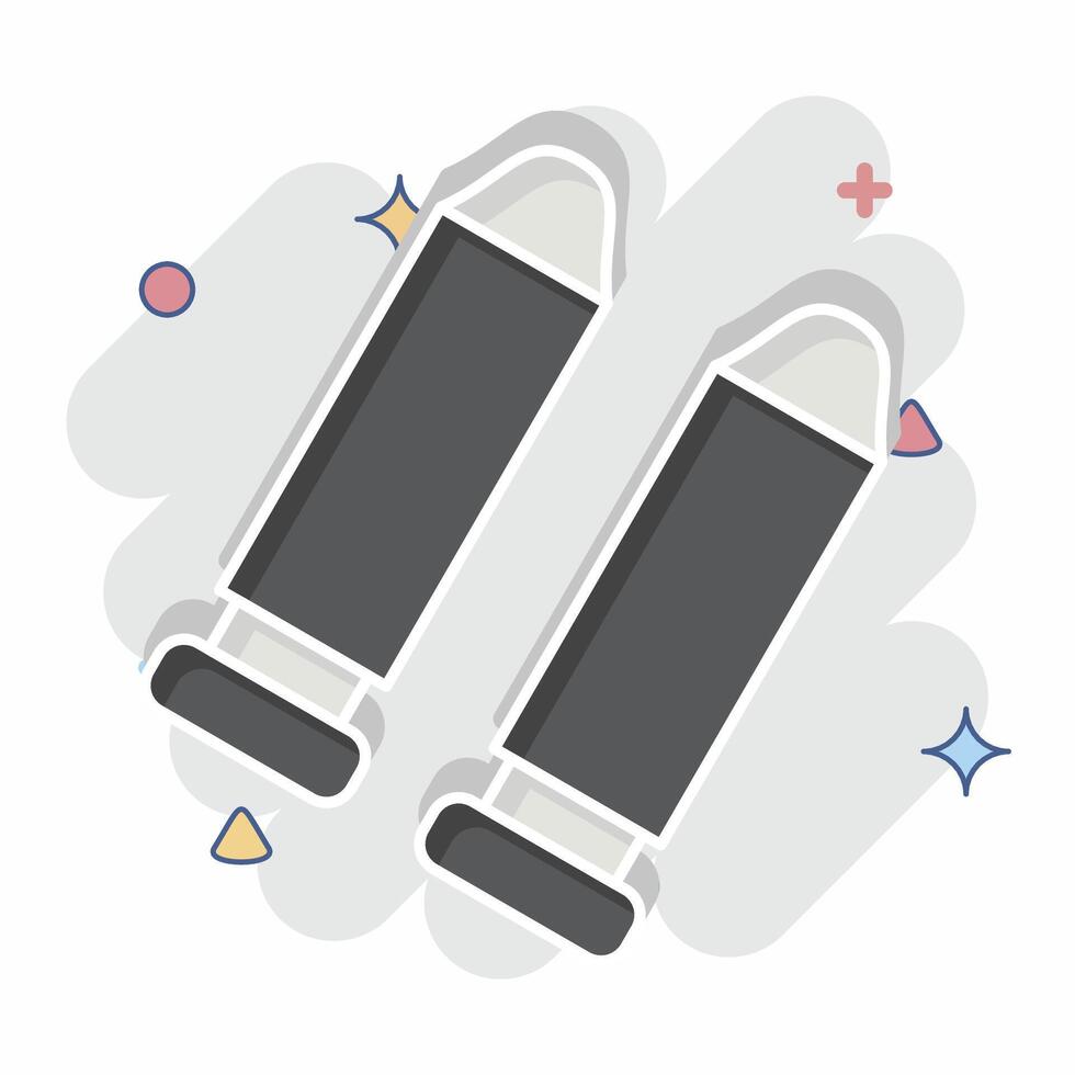 Icon Bullet. related to Military symbol. comic style. design editable vector