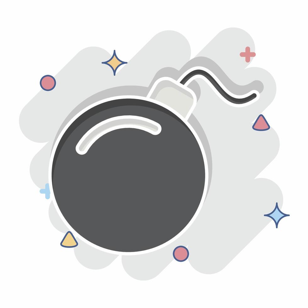 Icon Bomb. related to Military symbol. comic style. design editable vector