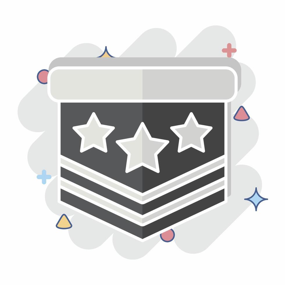 Icon Millitary Emblem. related to Military symbol. comic style. design editable vector