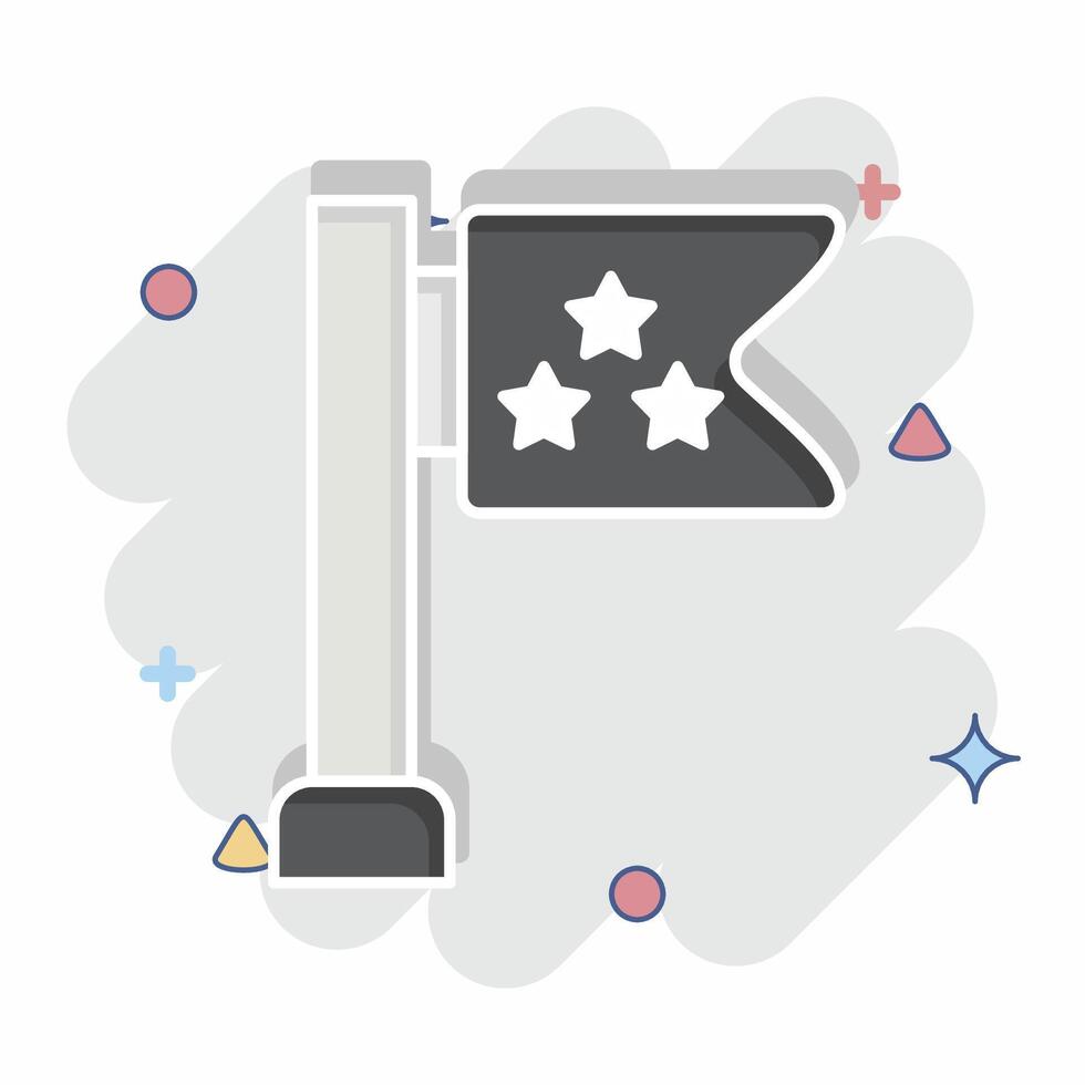Icon Destination. related to Military symbol. comic style. design editable vector