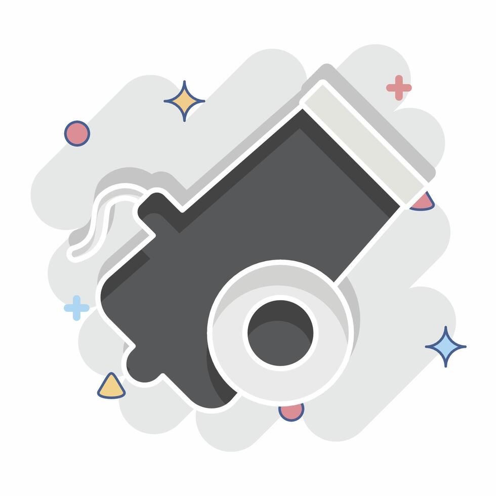 Icon Bullet. related to Military symbol. comic style. design editable 1 vector
