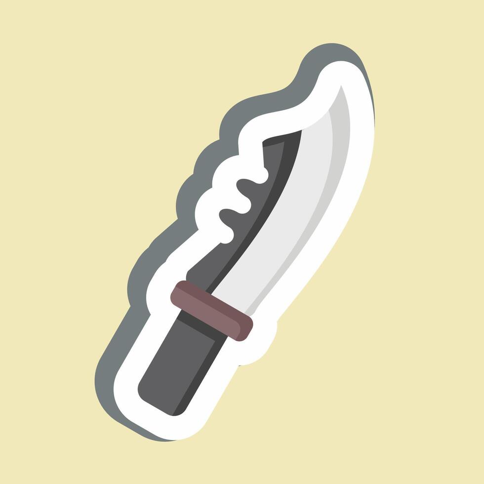 Sticker Millitary Knife. related to Military symbol. design editable vector