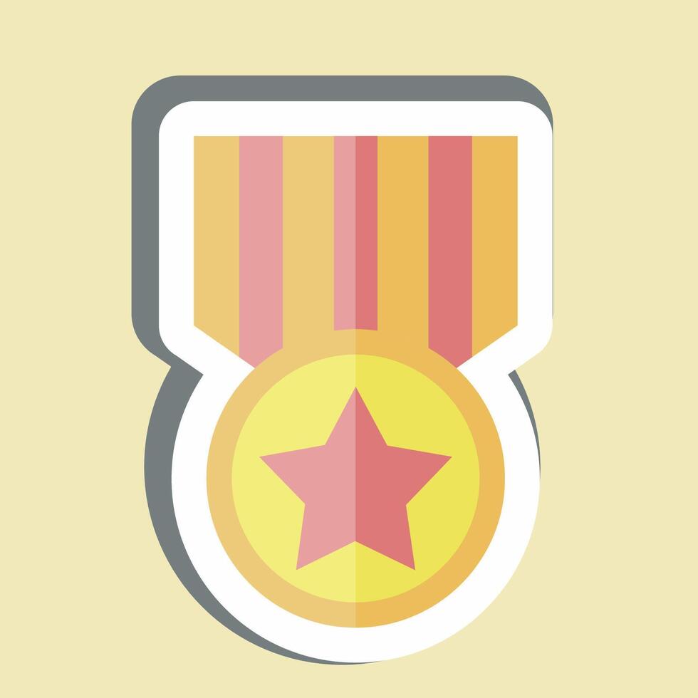 Sticker Millitary Badge. related to Military symbol. design editable vector