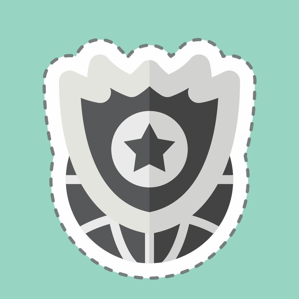 Sticker line cut Planit Grid. related to Military symbol. design editable vector