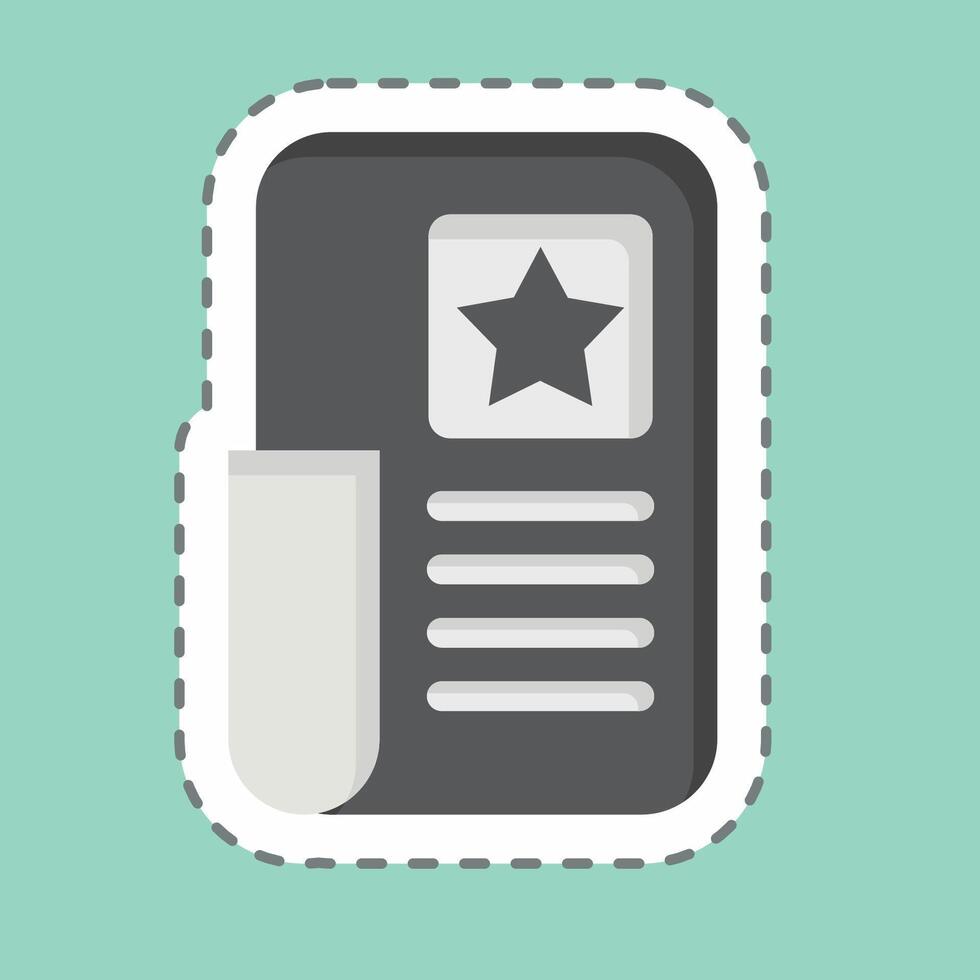 Sticker line cut Millitary Helmet 2. related to Military symbol. design editable vector