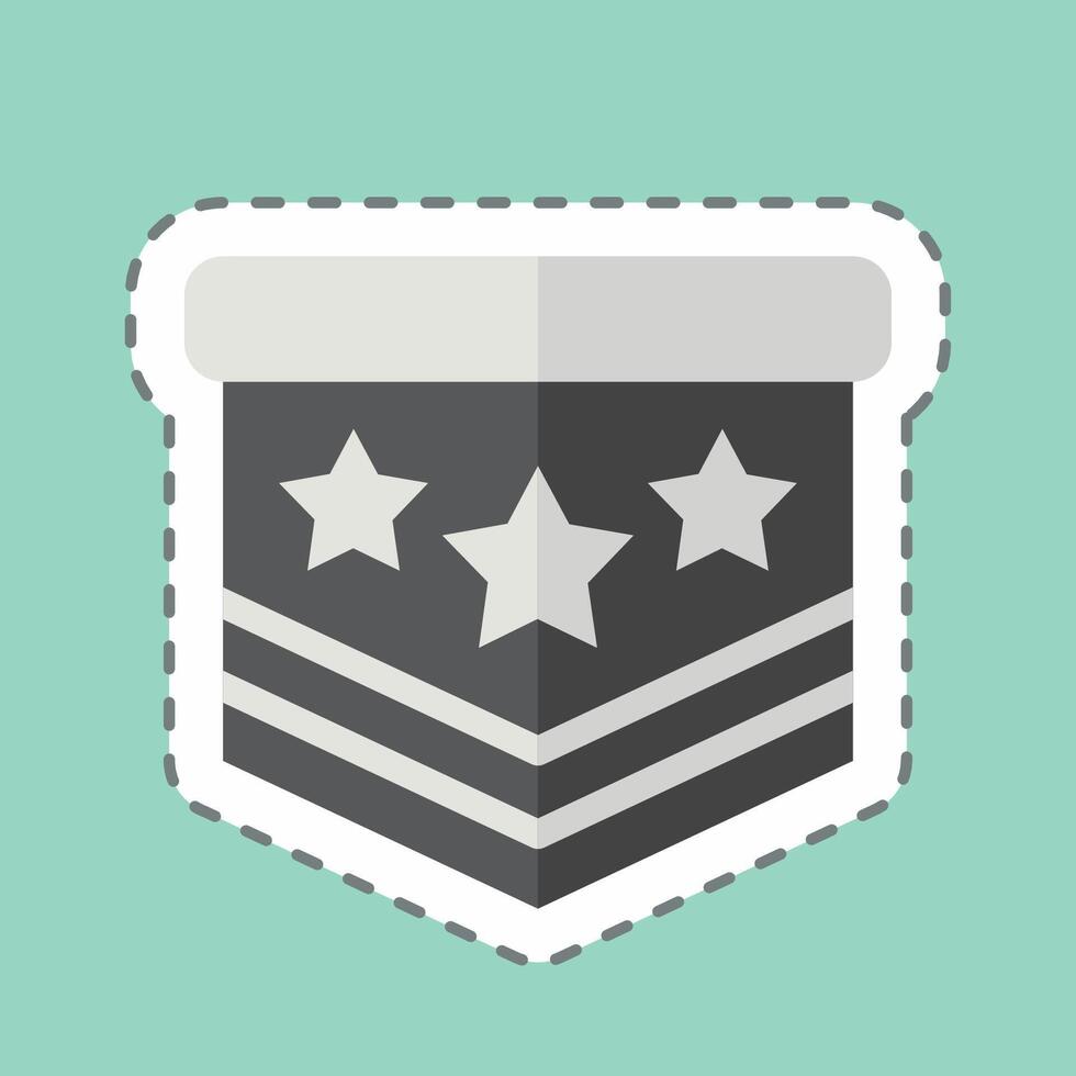 Sticker line cut Millitary Emblem. related to Military symbol. design editable vector