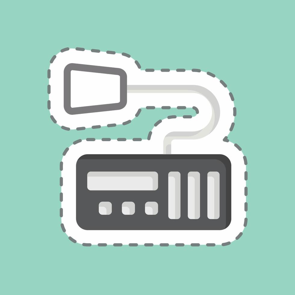 Sticker line cut Millitary Radio 2. related to Military symbol. design editable vector