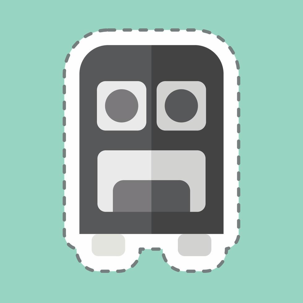 Sticker line cut Command Center. related to Military symbol. design editable vector