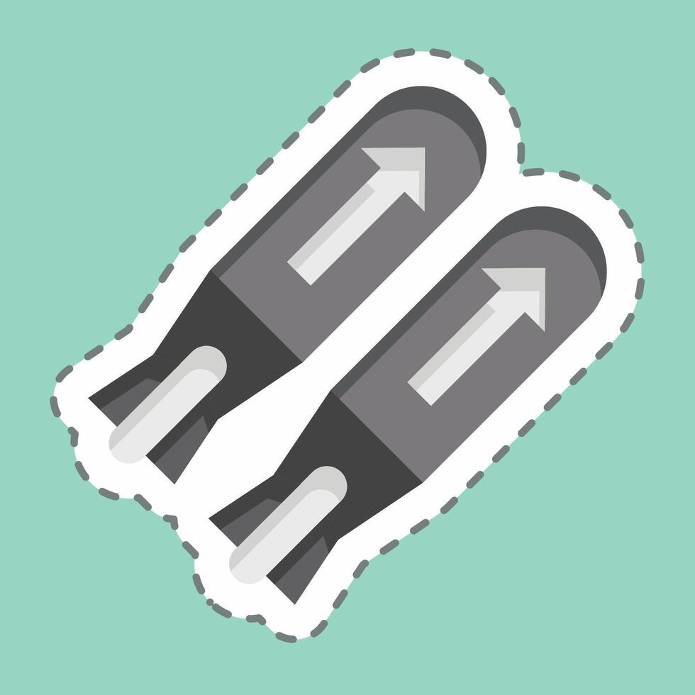 Sticker line cut Missile. related to Military symbol. design editable 1 vector