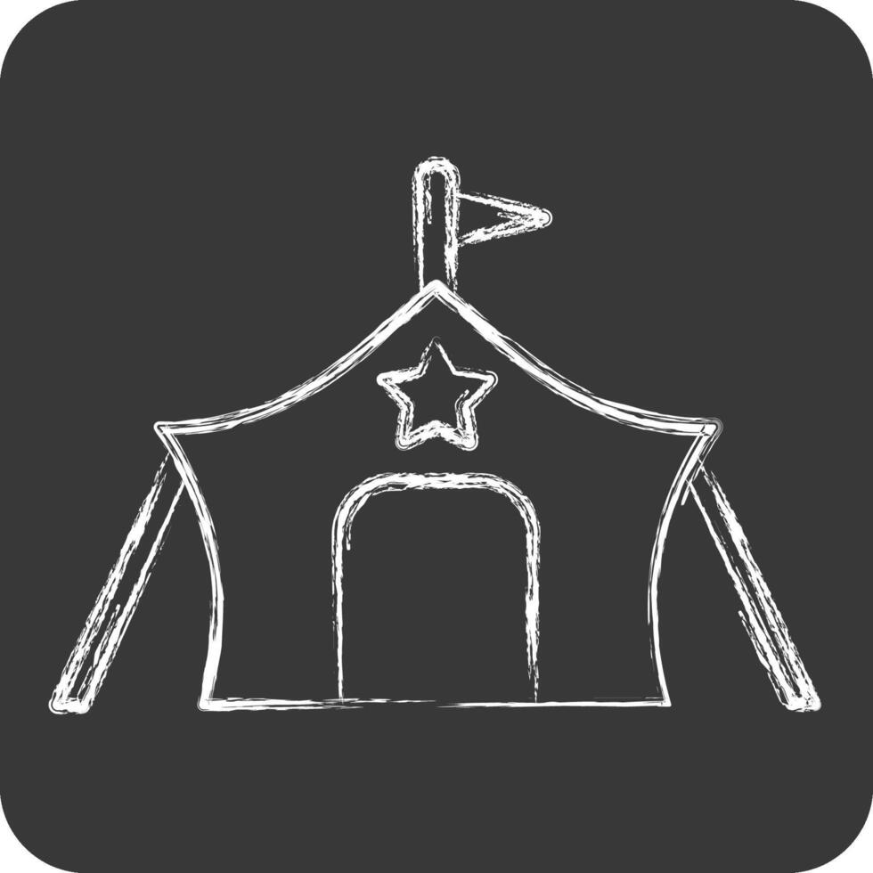 Icon Millitary Tant. related to Military symbol. chalk Style. design editable vector