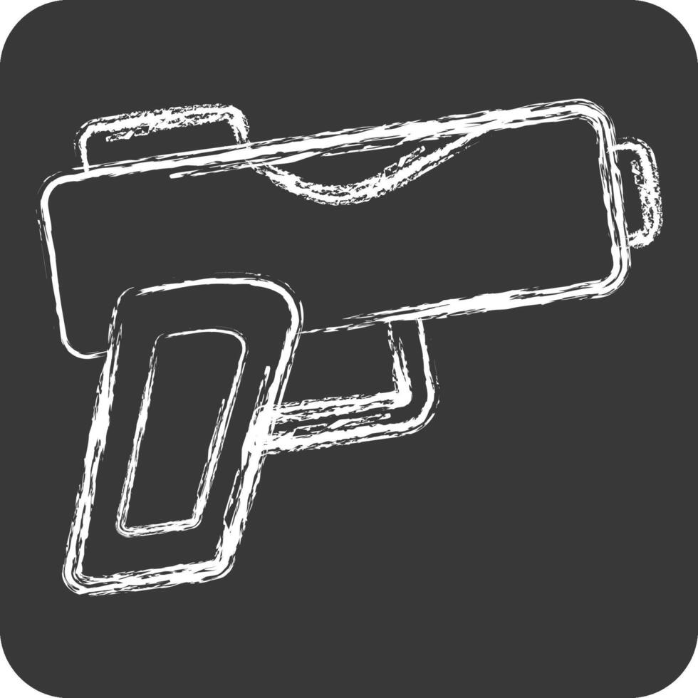 Icon Gun. related to Military symbol. chalk Style. design editable vector