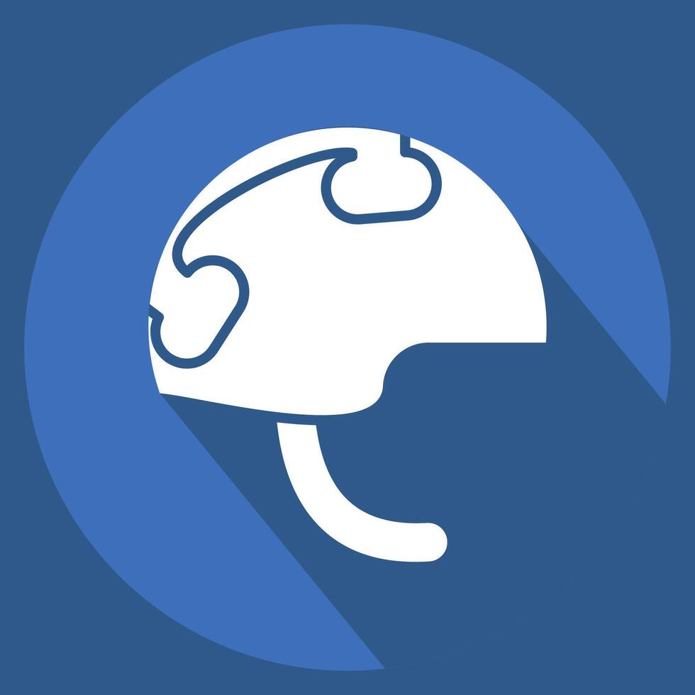 Icon Millitary Helmet. related to Military symbol. long shadow style. design editable vector