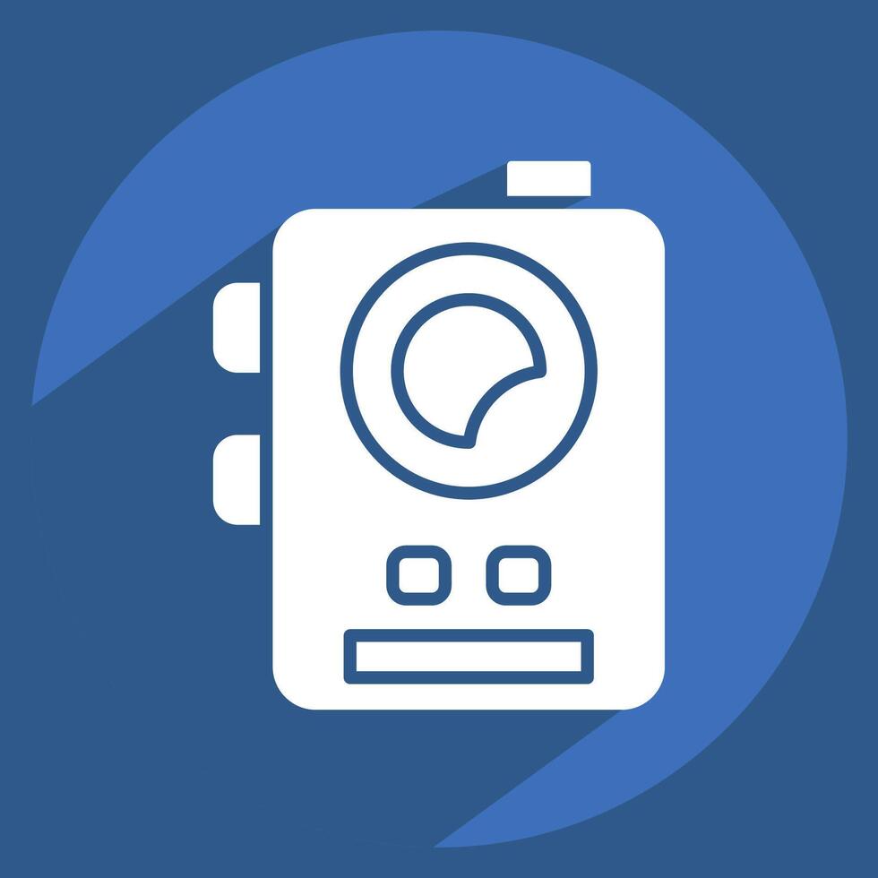 Icon Millitary Radio. related to Military symbol. long shadow style. design editable vector