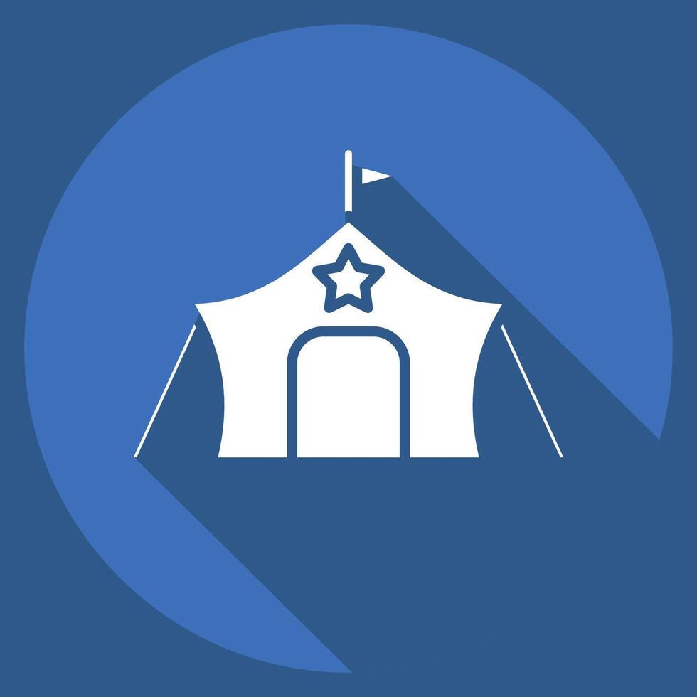 Icon Millitary Tant. related to Military symbol. long shadow style. design editable vector