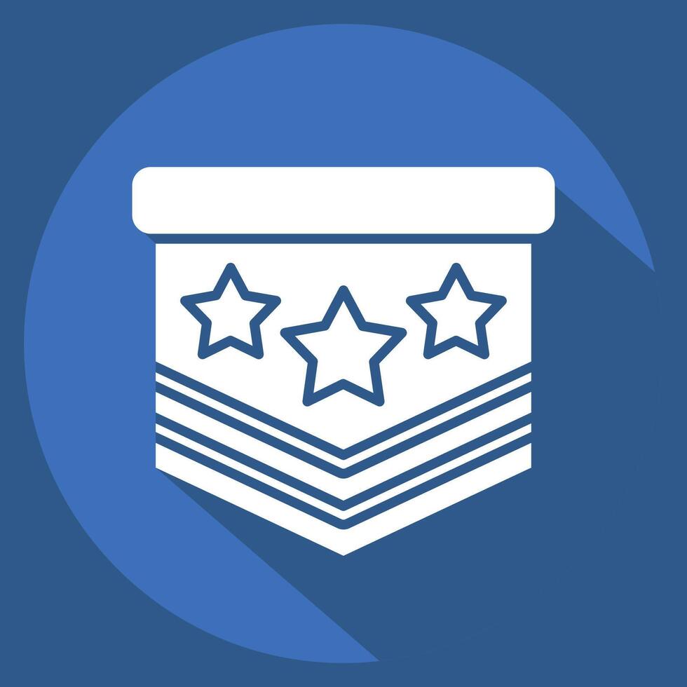 Icon Millitary Emblem. related to Military symbol. long shadow style. design editable vector