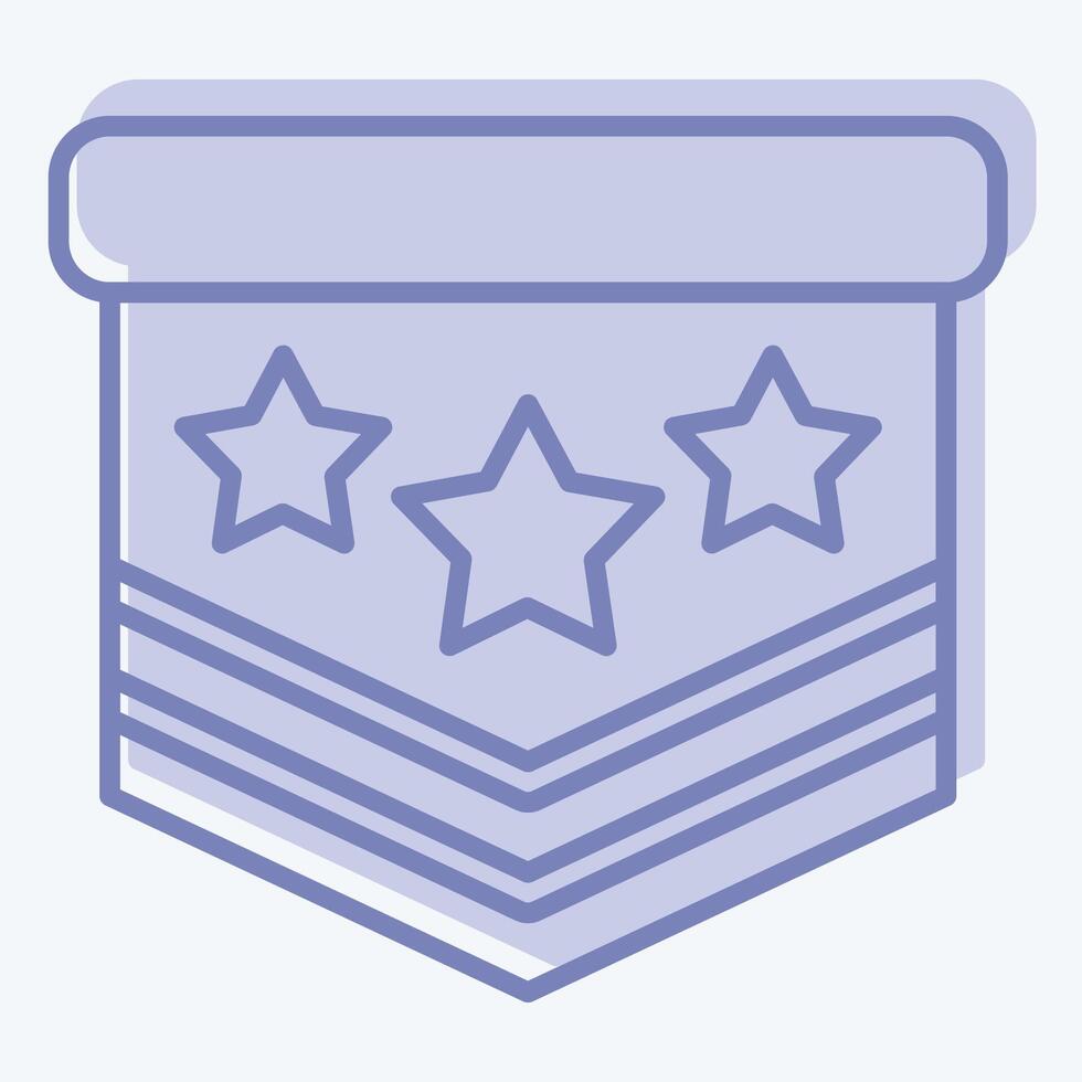 Icon Millitary Emblem. related to Military symbol. two tone style. design editable vector