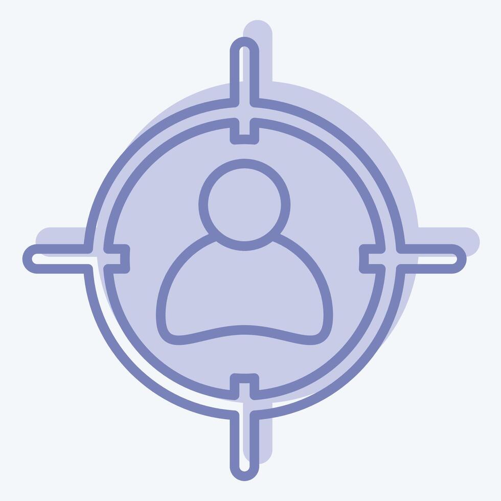 Icon Target. related to Military symbol. two tone style. design editable vector