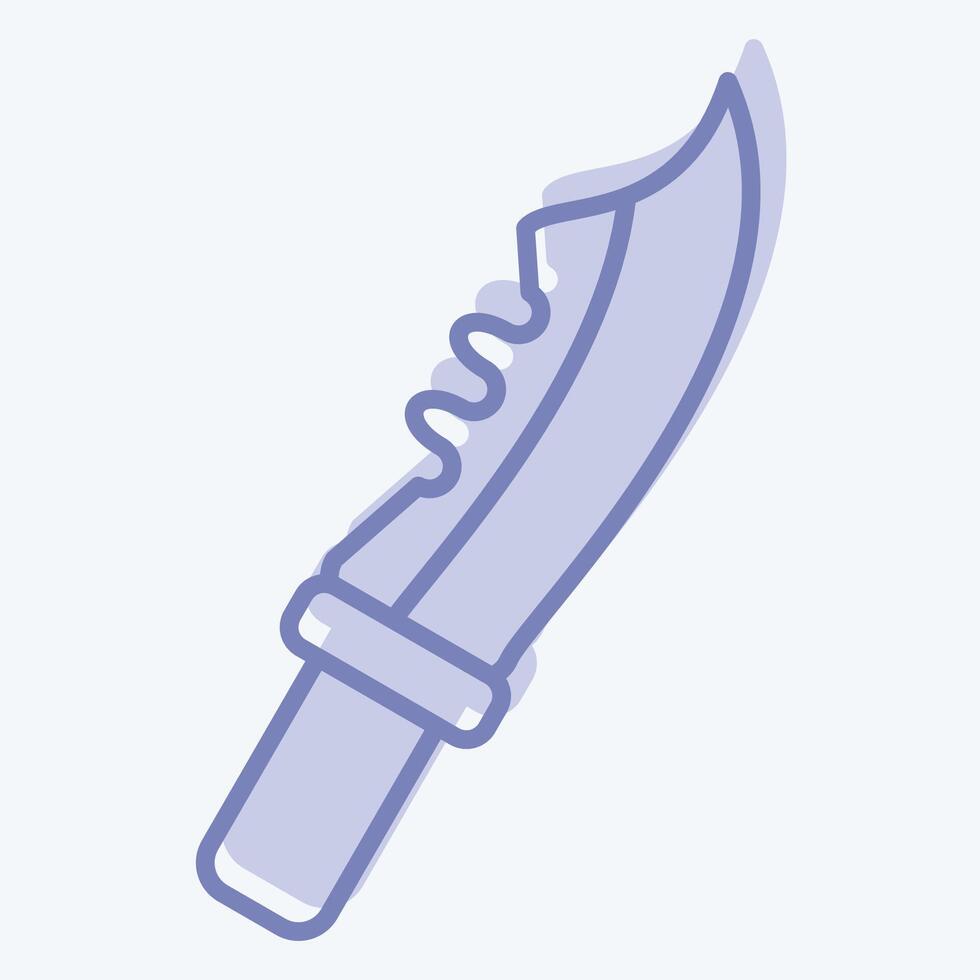 Icon Millitary Knife. related to Military symbol. two tone style. design editable vector