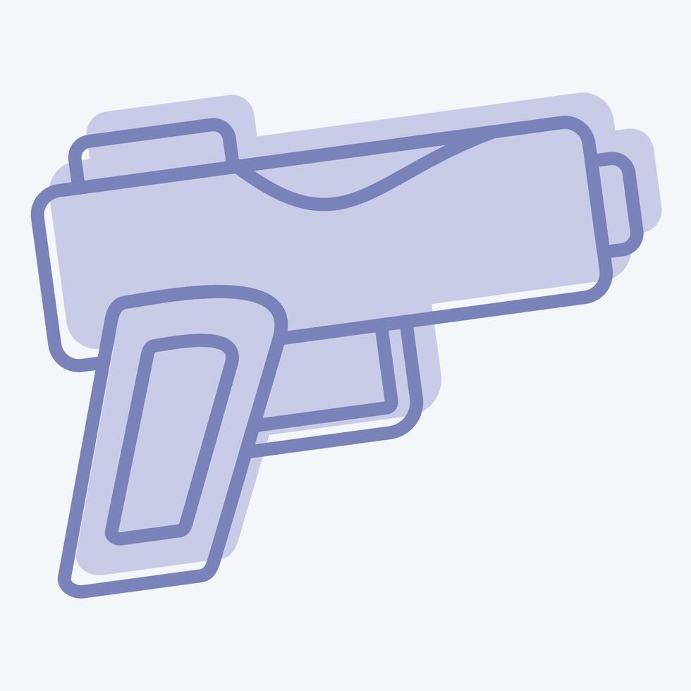 Icon Gun. related to Military symbol. two tone style. design editable vector