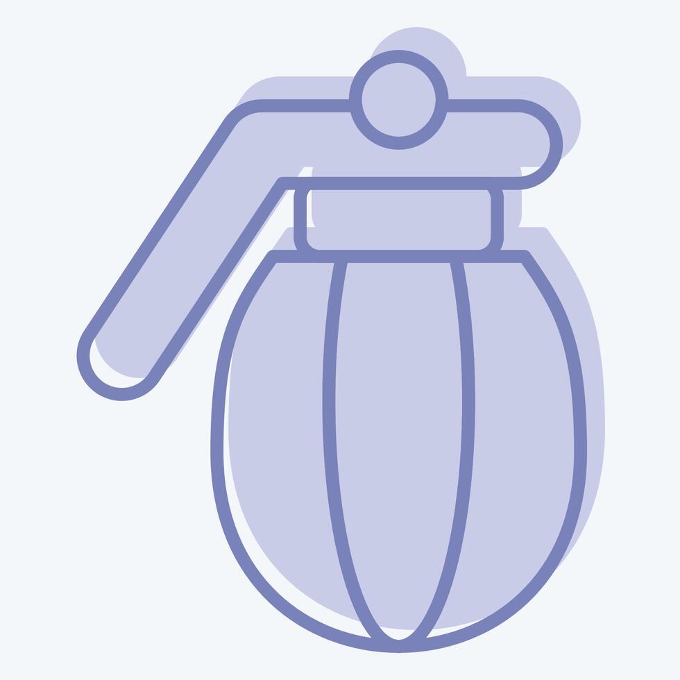 Icon Grenade. related to Military symbol. two tone style. design editable vector