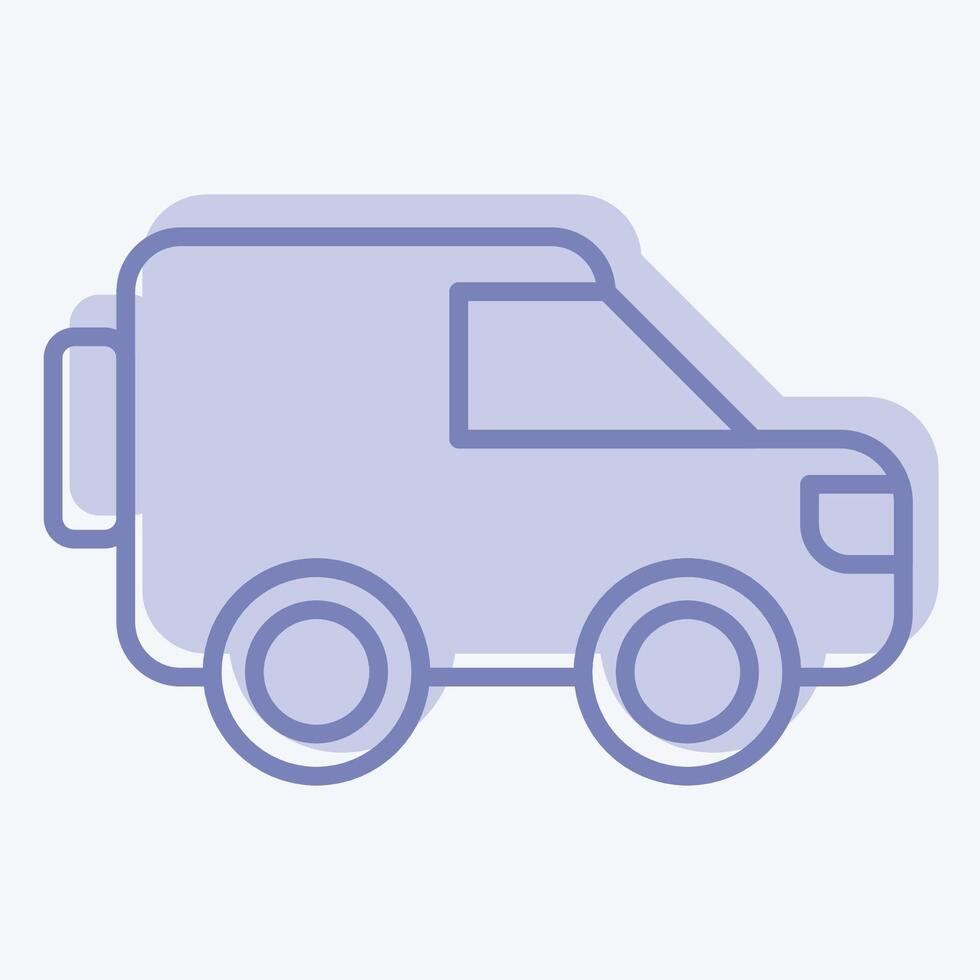 Icon Millitary Bus. related to Military symbol. two tone style. design editable vector