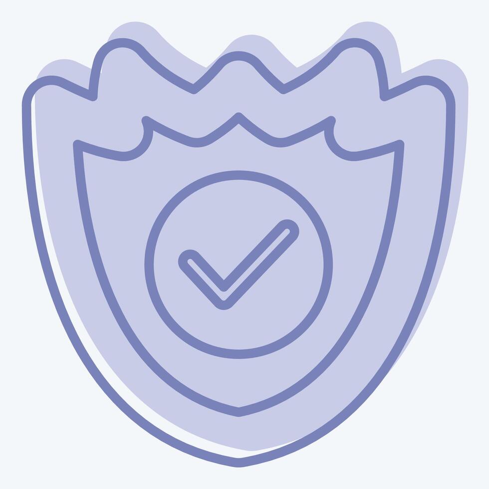 Icon Amoned Shield. related to Military symbol. two tone style. design editable vector