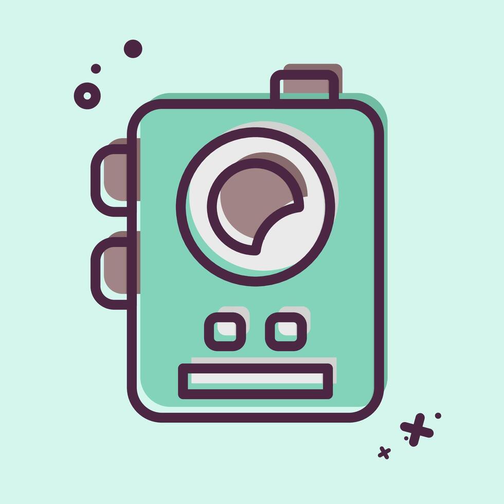 Icon Millitary Radio. related to Military symbol. MBE style. design editable vector