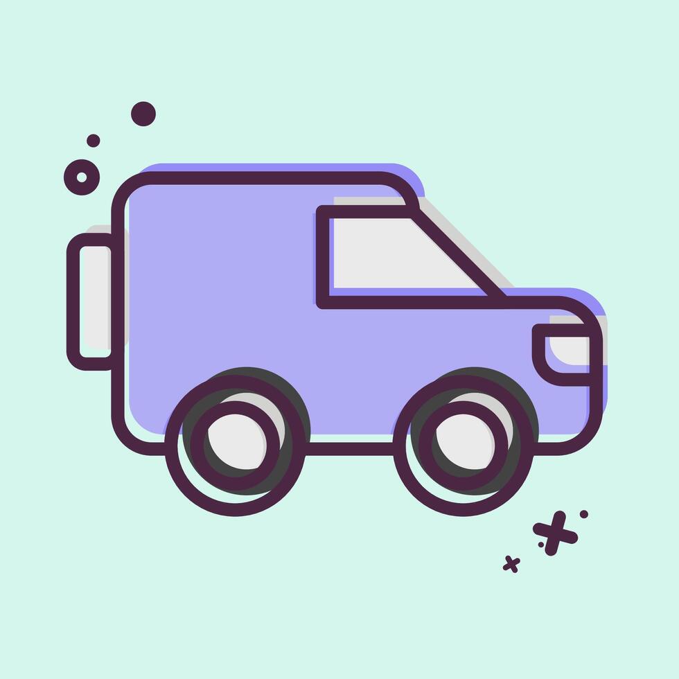 Icon Millitary Bus. related to Military symbol. MBE style. design editable vector