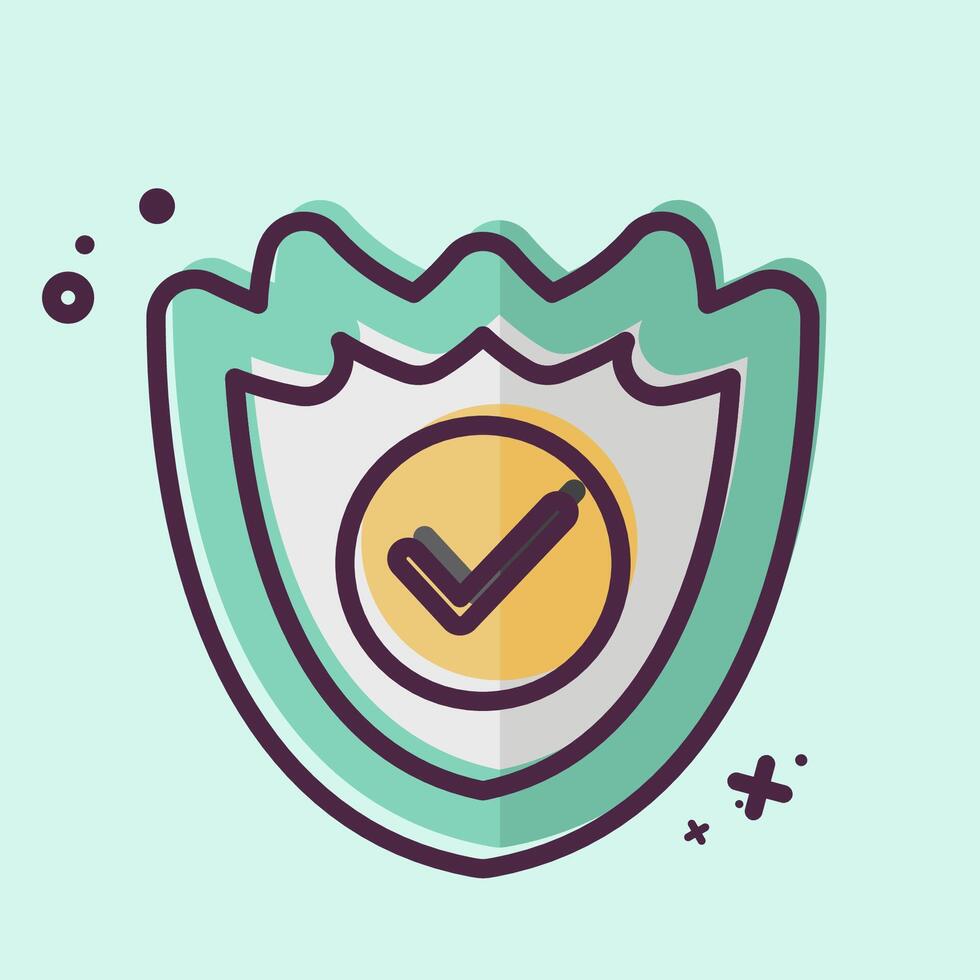 Icon Amoned Shield. related to Military symbol. MBE style. design editable vector
