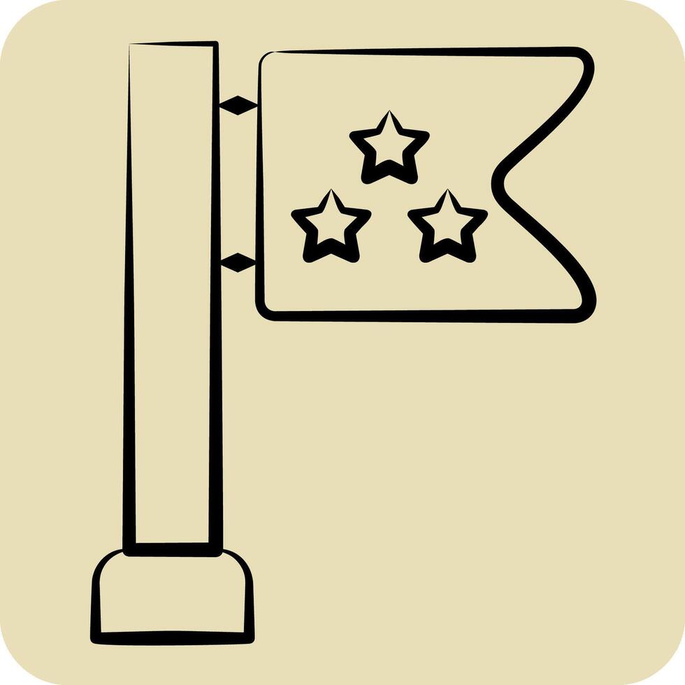 Icon Destination. related to Military symbol. hand drawn style. design editable vector