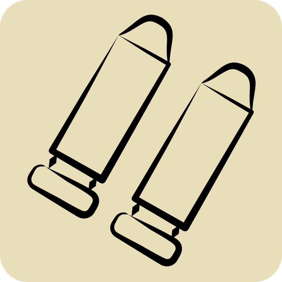 Icon Bullet. related to Military symbol. hand drawn style. design editable vector