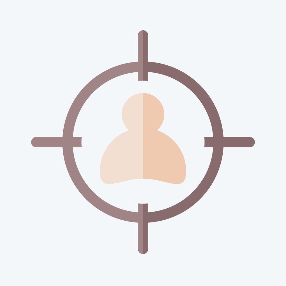 Icon Target. related to Military symbol. flat style. design editable vector