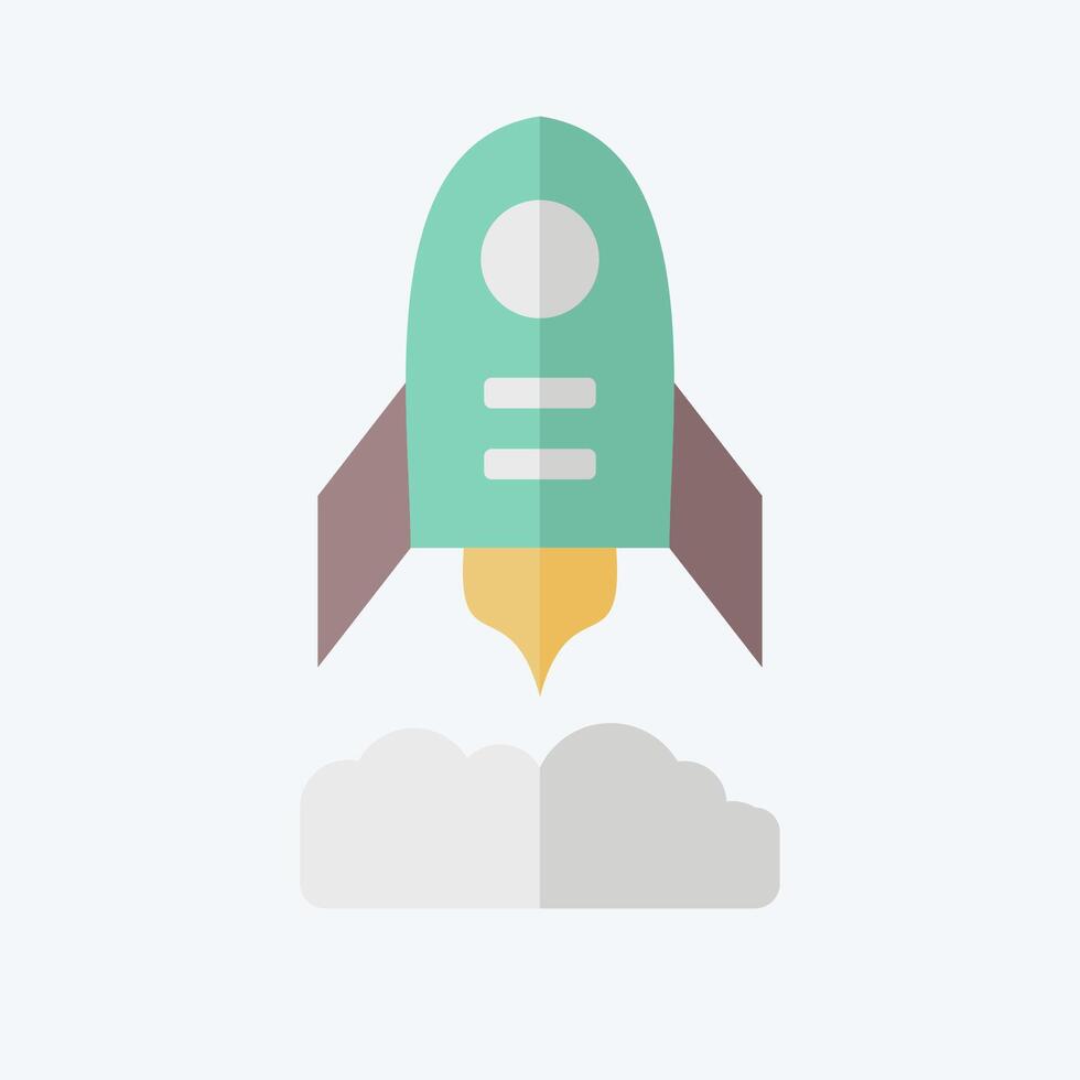 Icon Rocket Flying. related to Military symbol. flat style. design editable vector