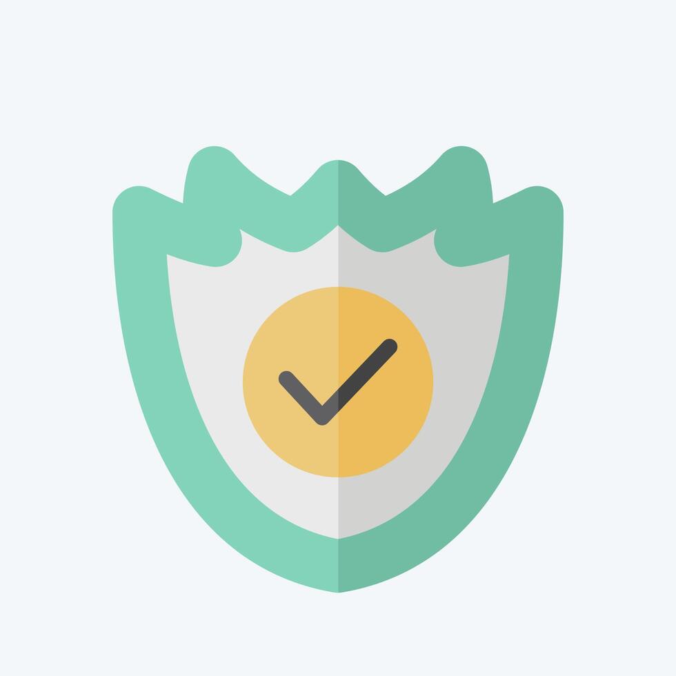 Icon Amoned Shield. related to Military symbol. flat style. design editable vector