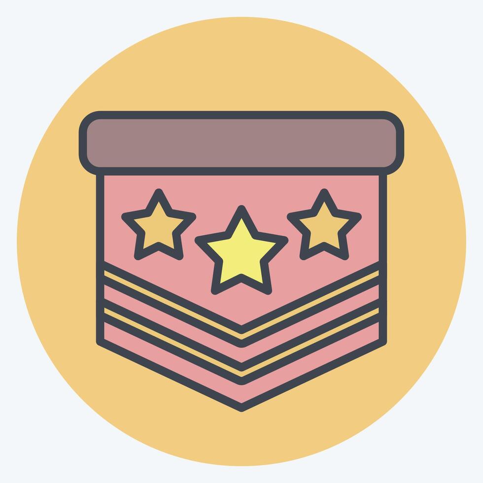 Icon Millitary Emblem. related to Military symbol. color mate style. design editable vector
