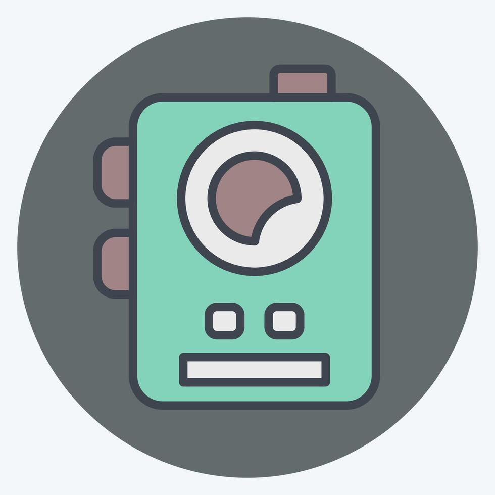 Icon Millitary Radio. related to Military symbol. color mate style. design editable vector