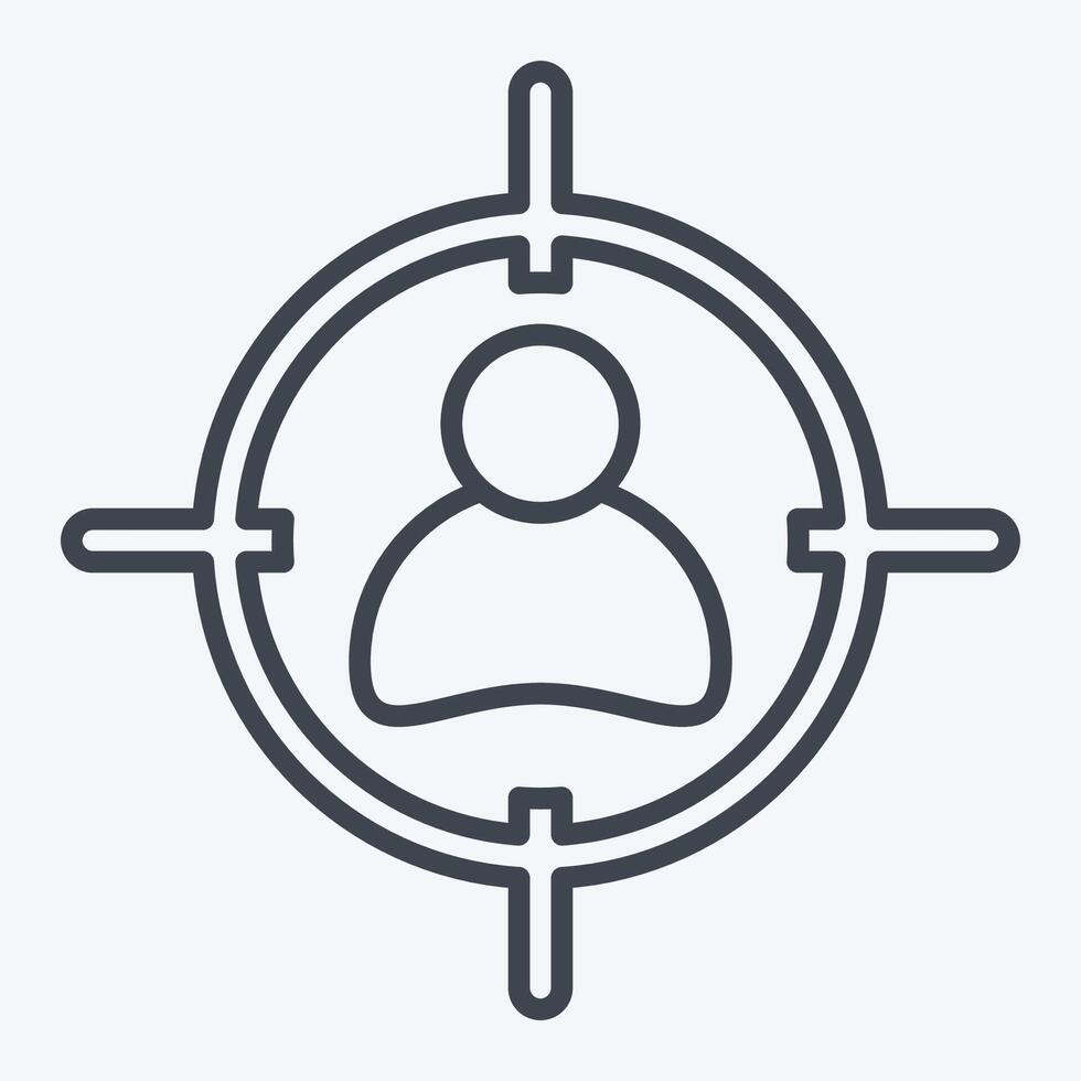 Icon Target. related to Military symbol. line style. design editable vector