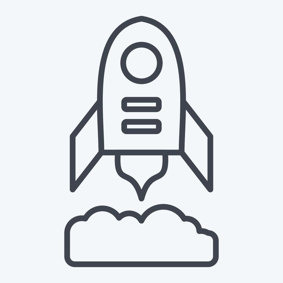 Icon Rocket Flying. related to Military symbol. line style. design editable vector