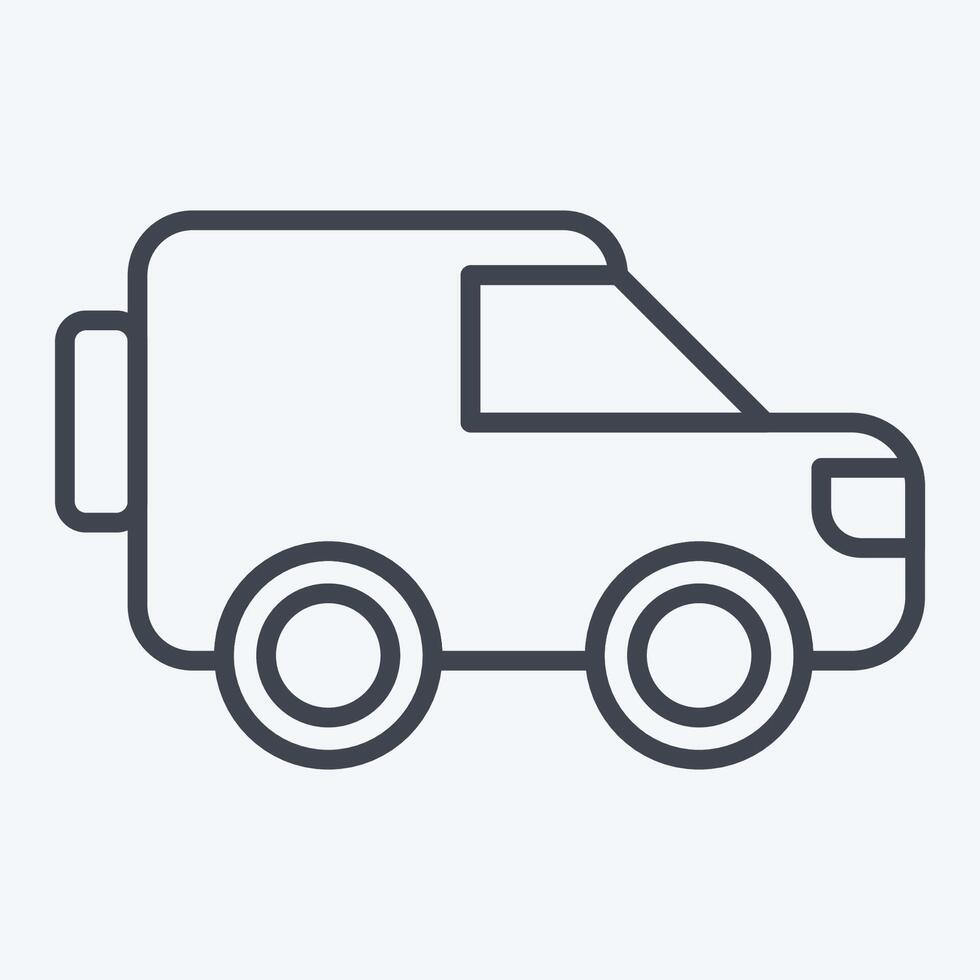 Icon Millitary Bus. related to Military symbol. line style. design editable vector
