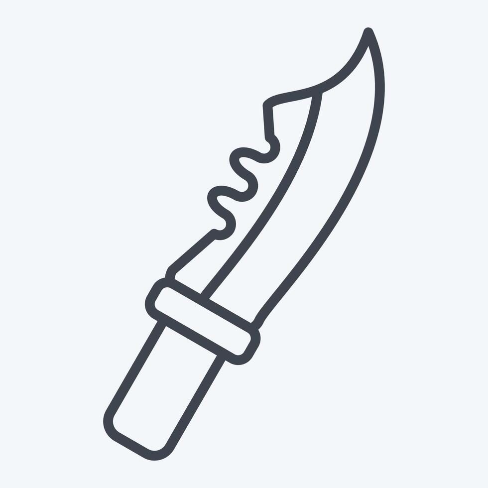 Icon Millitary Knife. related to Military symbol. line style. design editable vector